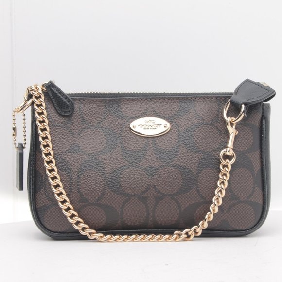 Coach Handbags - Coach Large Corner Zip Wristlet Signature Canvas LIKE NEW!